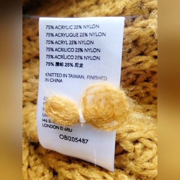 Anthropologie Pilcro Slouchy Oversized Sweater Devenne Pointelle Mustard Medium - Picture 8 of 16